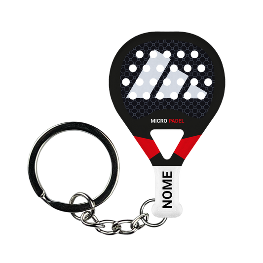 METALBONE 3.2 - ROSSO/BIANCO - Portachiavi padel personalizzato