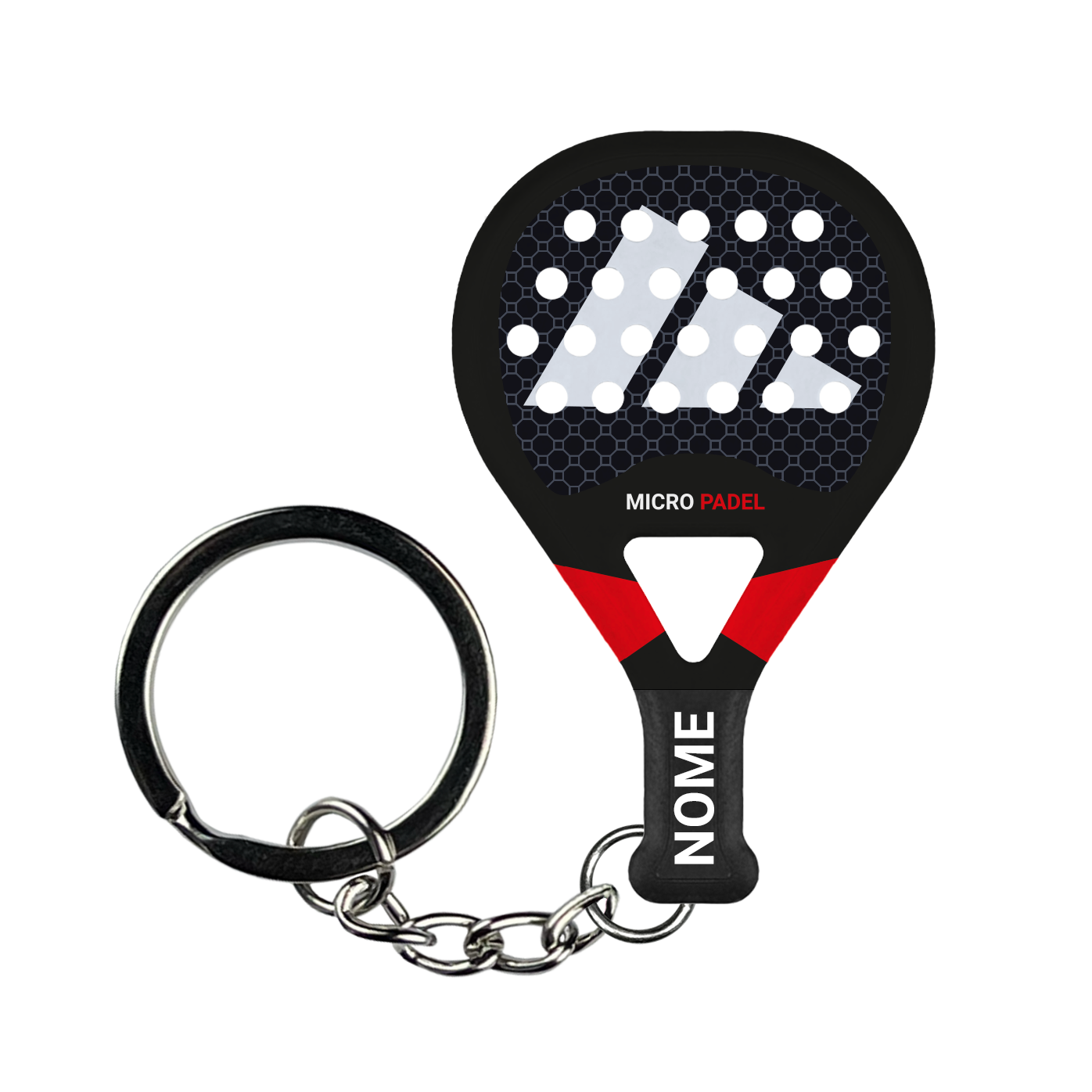 METALBONE 3.2 - ROSSO/NERO - Portachiavi padel personalizzato