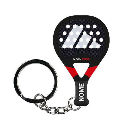 METALBONE 3.2 - ROSSO/NERO - Portachiavi padel personalizzato
