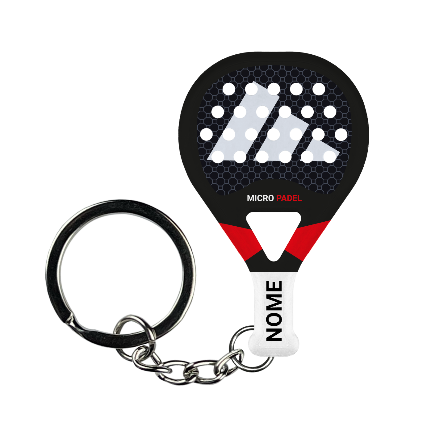 METALBONE 3.2 - ROSSO/BIANCO - Portachiavi padel personalizzato