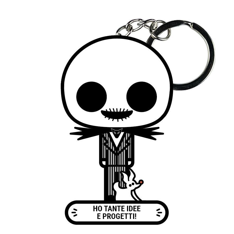 portachiavi smart, micro me, biglietto da visita digitale, nightmare before christmas, jack skeletron