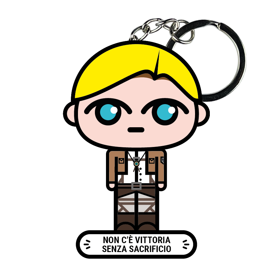 portachiavi smart, micro me, biglietto da visita digitale, attack on titan, erwin smith